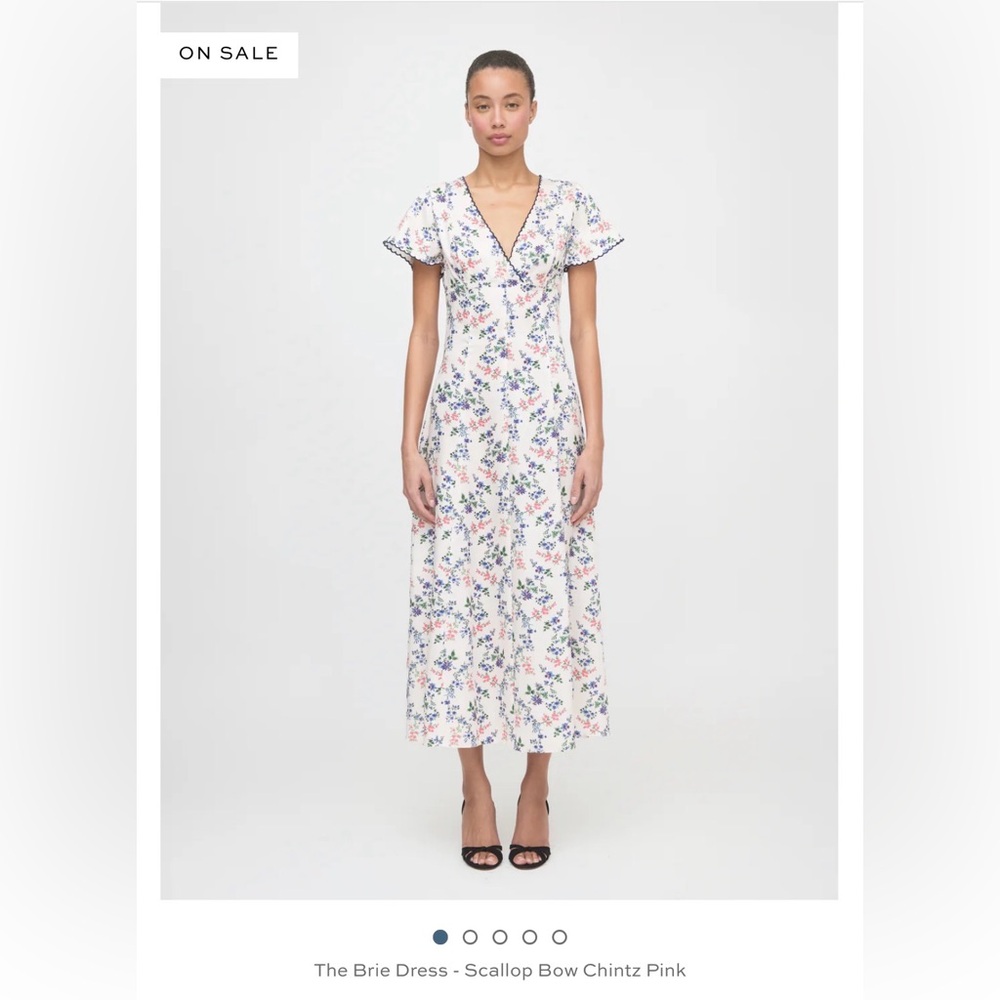 The Brie Dress - Scallop Bow Chintz Pink Floral Maxi Dress